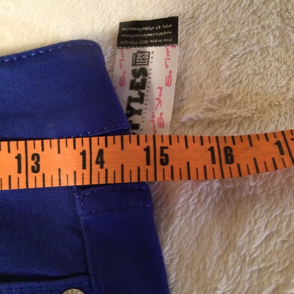 Vintagw Celebrity Pink RoyalBlue Stretch Jeans juniors 3 - Picture 6 of 14